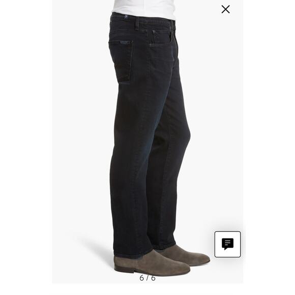 7 For All Mankind Men’s The Straight Black Five Pocket Denim Jeans Size 31 - Picture 2 of 13